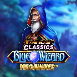 Fire Blaze Blue Wizard Megaways slot logo by Rarestone Gaming at Betalice Casino